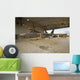 F-22 Raptor Parked Hangar Wall Decal Design 2