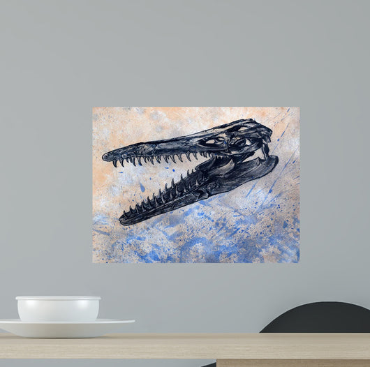 Mosasaurus Dinosaur Skull Wall Decal