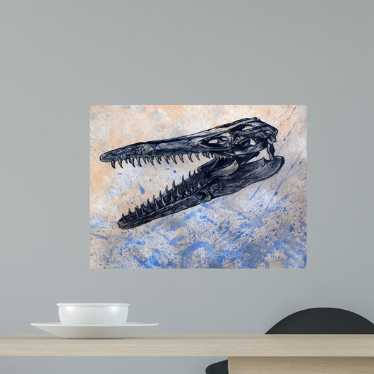 Mosasaurus Dinosaur Skull Wall Decal