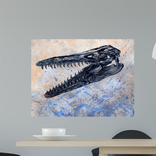 Mosasaurus Dinosaur Skull Wall Decal