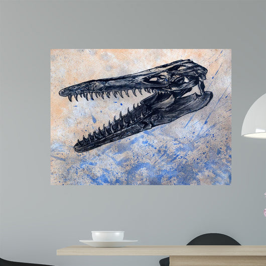 Mosasaurus Dinosaur Skull Wall Decal