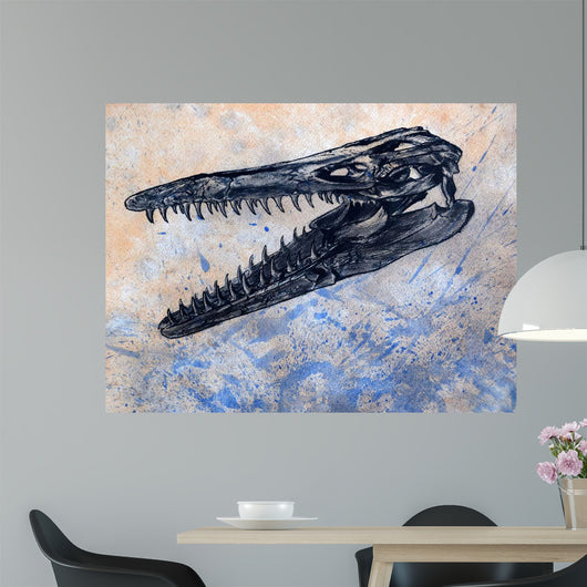 Mosasaurus Dinosaur Skull Wall Decal
