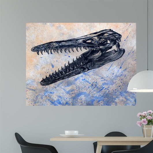 Mosasaurus Dinosaur Skull Wall Decal