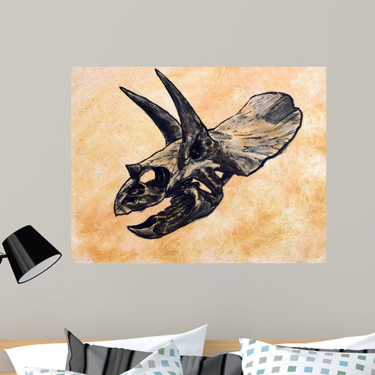 Triceratops Dinosaur Skull Wall Decal