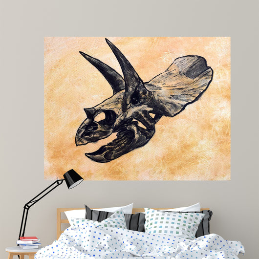Triceratops Dinosaur Skull Wall Decal