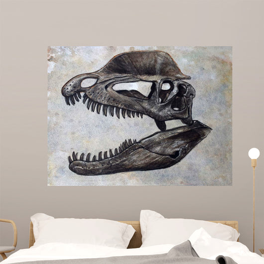 Dilophosaurus Dinosaur Skull Wall Decal