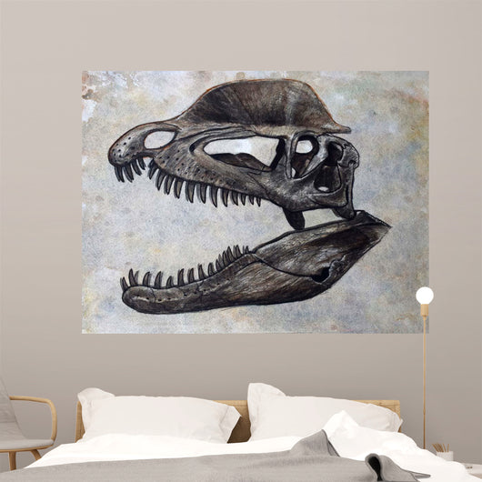 Dilophosaurus Dinosaur Skull Wall Decal