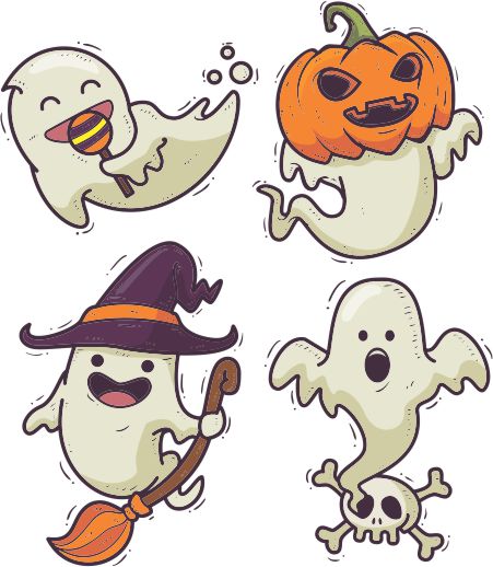 Cute Ghosts Halloween Wall Decals