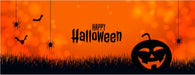 Happy Halloween Mural with Pumpkin and Spiders Wall Decal