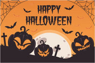 Happy Halloween Mural with Graveyard Wall Decal