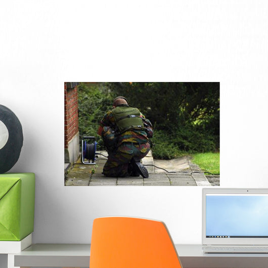 Soldier Belgian Army Investigating Wall Decal