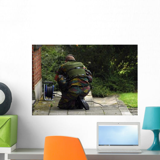 Soldier Belgian Army Investigating Wall Decal