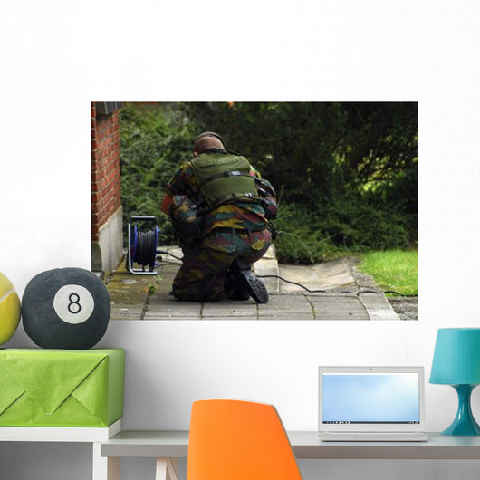 Soldier Belgian Army Investigating Wall Decal