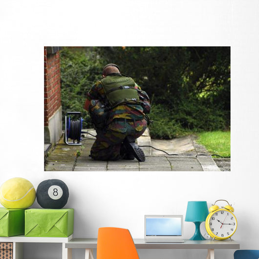 Soldier Belgian Army Investigating Wall Decal