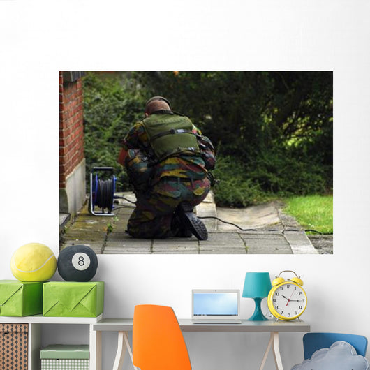 Soldier Belgian Army Investigating Wall Decal