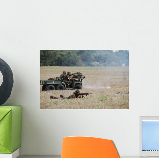 Evacuation Wounded Soldier Ambulance Wall Decal Design 2