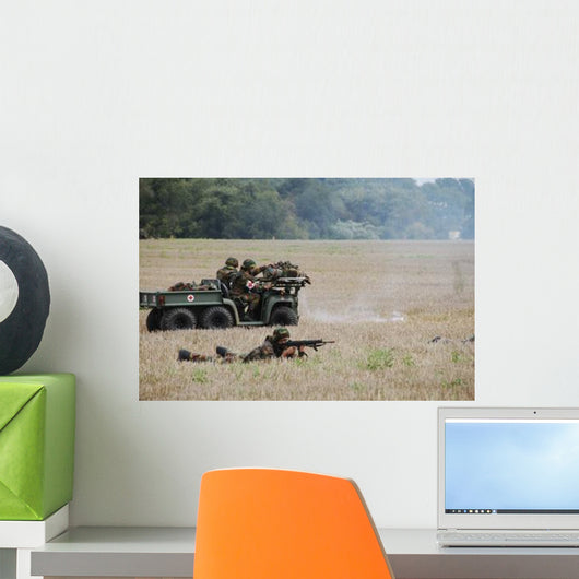 Evacuation Wounded Soldier Ambulance Wall Decal Design 2