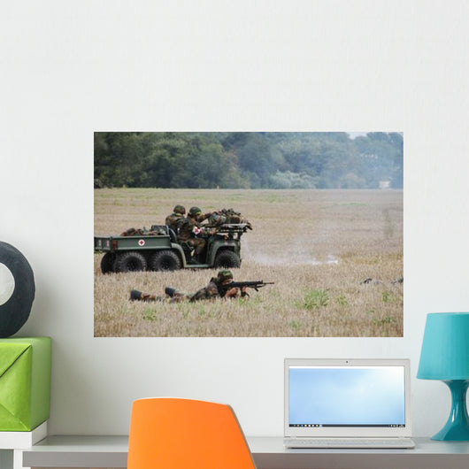 Evacuation Wounded Soldier Ambulance Wall Decal Design 2