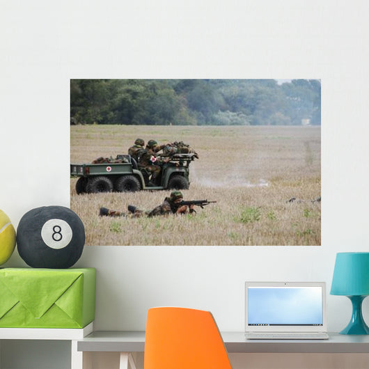 Evacuation Wounded Soldier Ambulance Wall Decal Design 2