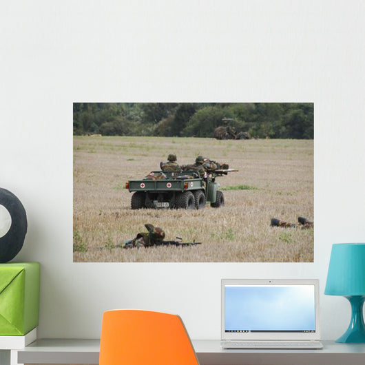 Evacuation Wounded Soldier Ambulance Wall Decal Design 1