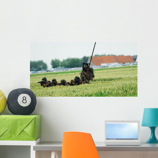 Belgian Para Commandos Entering Scene Wall Decal Design 3
