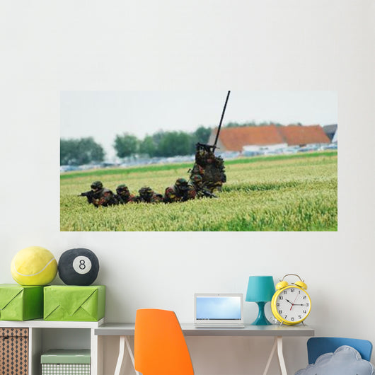 Belgian Para Commandos Entering Scene Wall Decal Design 3