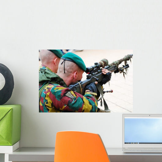 Belgian Paratrooper Handling Sniper Wall Decal