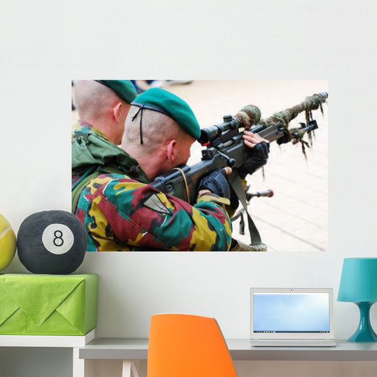 Belgian Paratrooper Handling Sniper Wall Decal