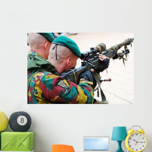 Belgian Paratrooper Handling Sniper Wall Decal