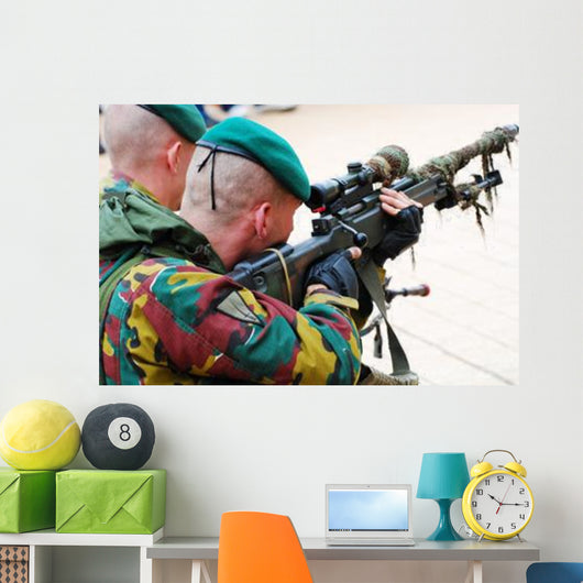 Belgian Paratrooper Handling Sniper Wall Decal