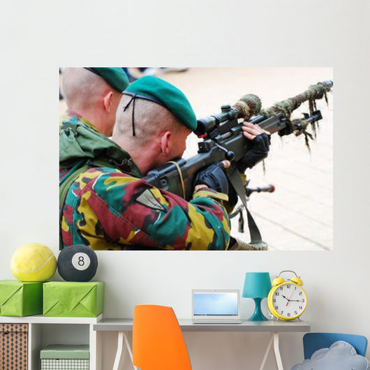 Belgian Paratrooper Handling Sniper Wall Decal