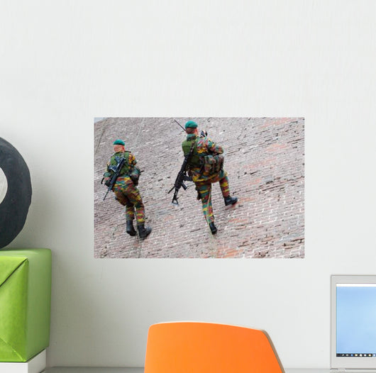 Belgian Paratroopers Climbing Wall - Wall Decal