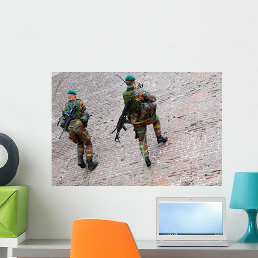 Belgian Paratroopers Climbing Wall - Wall Decal