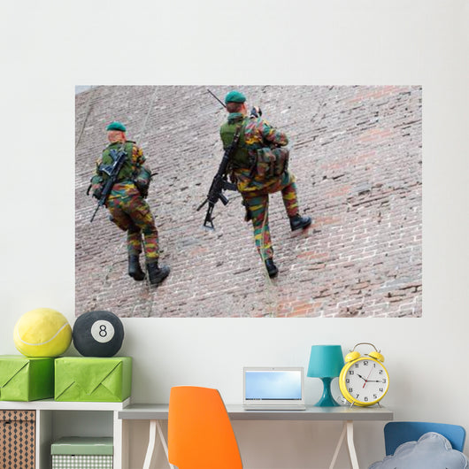 Belgian Paratroopers Climbing Wall - Wall Decal
