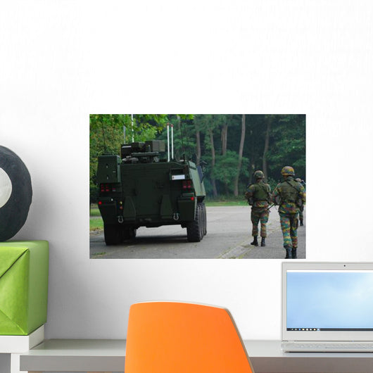 Belgian Infantry Soldiers Walk Wall Decal Design 2