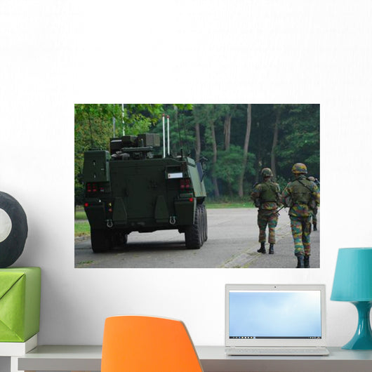 Belgian Infantry Soldiers Walk Wall Decal Design 2
