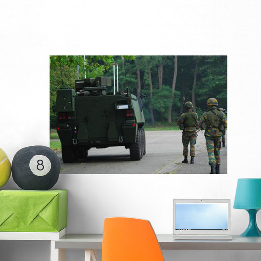 Belgian Infantry Soldiers Walk Wall Decal Design 2