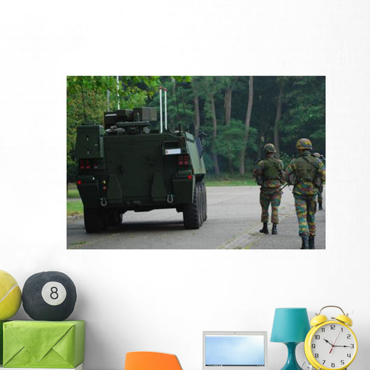 Belgian Infantry Soldiers Walk Wall Decal Design 2