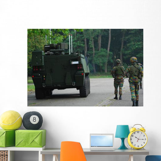 Belgian Infantry Soldiers Walk Wall Decal Design 2