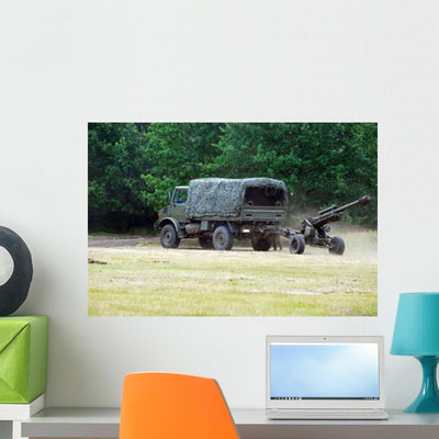 Belgian Artillery Unit Setting Wall Decal Design 2 shown on a wall
