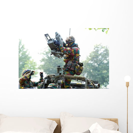 Belgian Soldiers Setting up Wall Decal Design 3