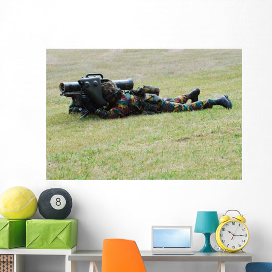 Belgian Soldiers Setting up Wall Decal Design 1