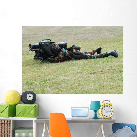 Belgian Soldiers Setting up Wall Decal Design 1
