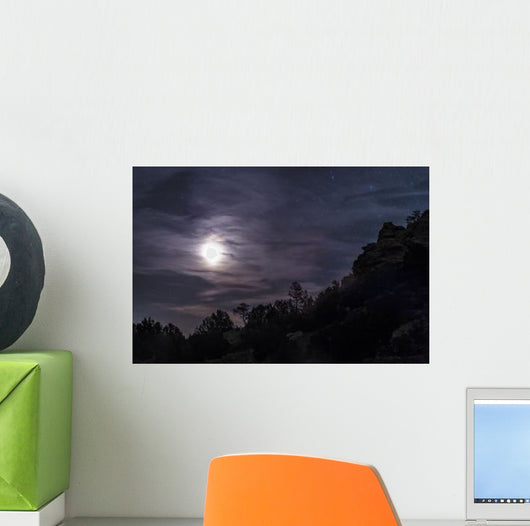 Bright Moon Rises through Wall Decal