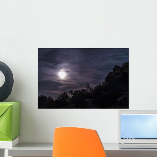 Bright Moon Rises through Wall Decal