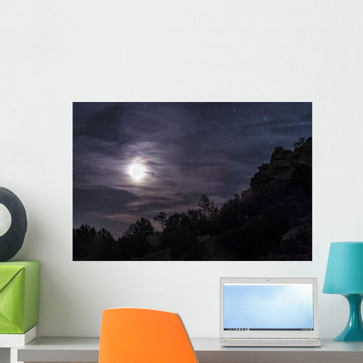 Bright Moon Rises through Wall Decal
