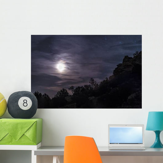 Bright Moon Rises through Wall Decal