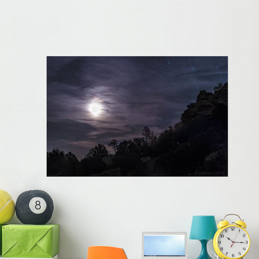 Bright Moon Rises through Wall Decal