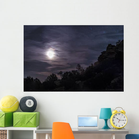 Bright Moon Rises through Wall Decal