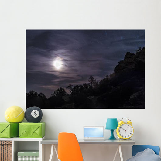 Bright Moon Rises through Wall Decal